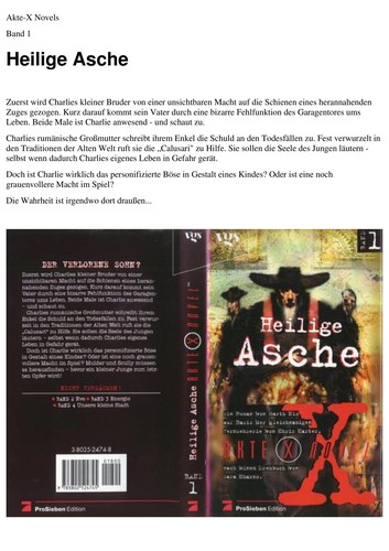 Akte X novels - die unheimlichen Fälle des FBI (German language, 1997, vgs)