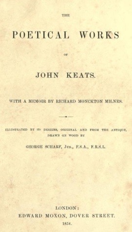 John Keats: The poetical works of John Keats (1854, Edward Moxon)