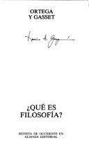José Ortega y Gasset: ¿Qué es filosofía? (Paperback, 2000, Alianza)