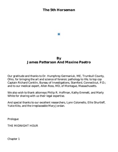 James Patterson: The 5th horseman (2006, Little, Brown and Co.)