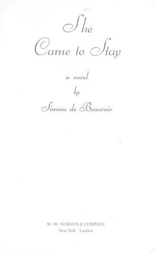 Simone de Beauvoir: She came to stay (1990, Norton)