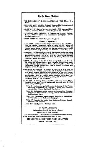 Theodore Ayrault Dodge: Gustavus Adolphus: A History of the Art of War from Its Revival After the Middle Ages to the End ... (1895, Houghton, Mifflin and co .)