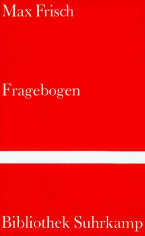 Max Frisch: Fragebogen. (Hardcover, 1992, Suhrkamp)