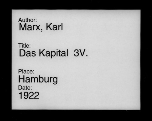 Marx, Karl Marx: Das Kapital (German language, 1922, O. Meissner)