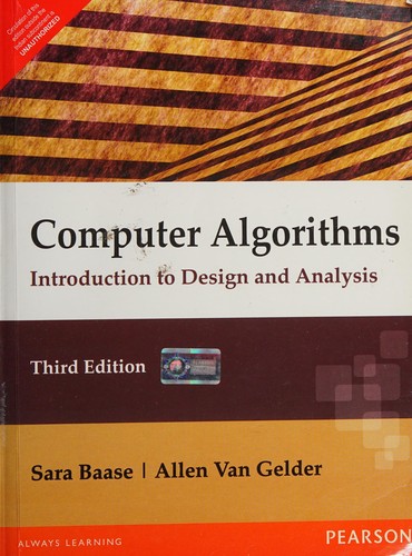 Sara Baase: Computer algorithms (2009, Pearson Education)