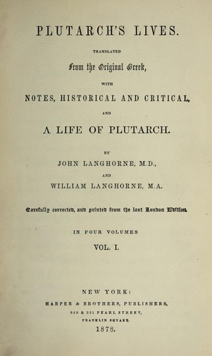 Plutarch: Plutarch's lives (1878, Harper)