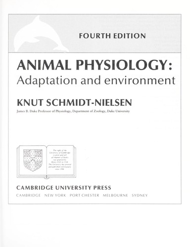 Knut Schmidt-Nielsen: Animal physiology (1990, Cambridge University Press)
