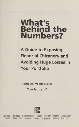 John Del Vecchio: What's behind the numbers? (2012, McGraw-Hill)