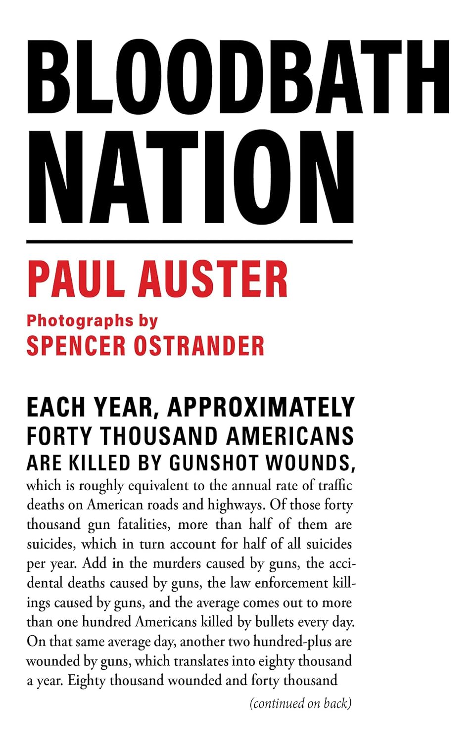 Paul Auster: Bloodbath Nation (2024, Grove/Atlantic, Incorporated)