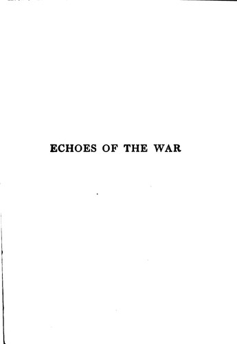 J. M. Barrie: Echoes of the War (1920, C. Scribner's Sons)