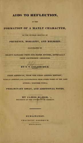 Samuel Taylor Coleridge: Aids to reflection (1829, C. Goodrich)