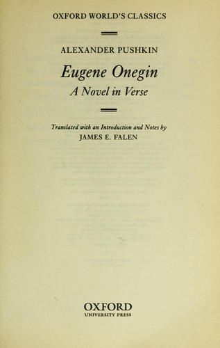 Alexander Pushkin: Eugene Onegin (1998, Oxford University Press)