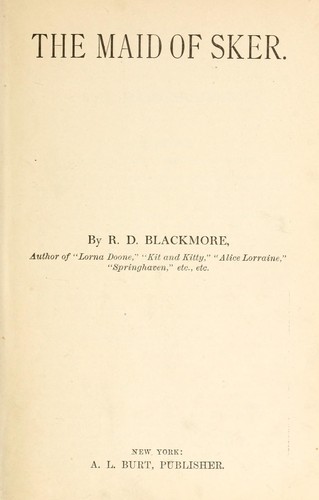 R. D. Blackmore: The maid of Sker (A.L. Burt)
