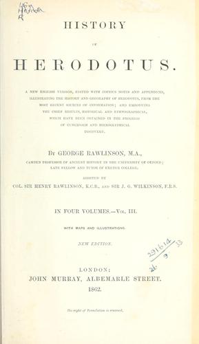 Herodotos: History of Herodotus (1862, Murray)