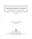 Walter Nicholson: Microeconomic Theory (Hardcover, 1994, Dryden Press)