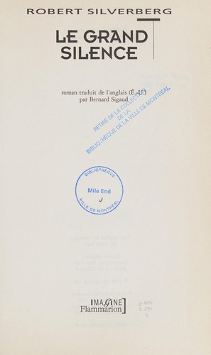 Robert Silverberg: Le grand silence (French language, 1999, Flammarion)
