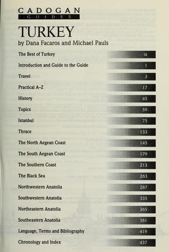 Dana Facaros: Turkey (1993, Cadogan Books, Globe Pequot Press)