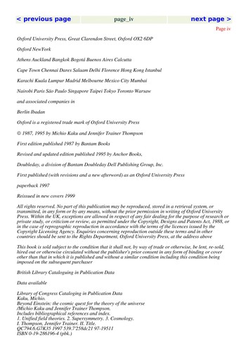 Michio Kaku: Beyond Einstein (1997, Oxford University Press)