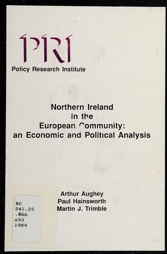 Arthur Aughey: Northern Ireland in the European Community (1989, Policy Research Institute, The Queen's University of Belfast and the University of Ulster)