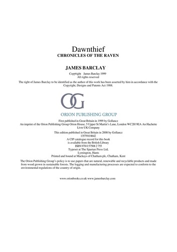 James Barclay: Dawnthief (2009, Pyr)