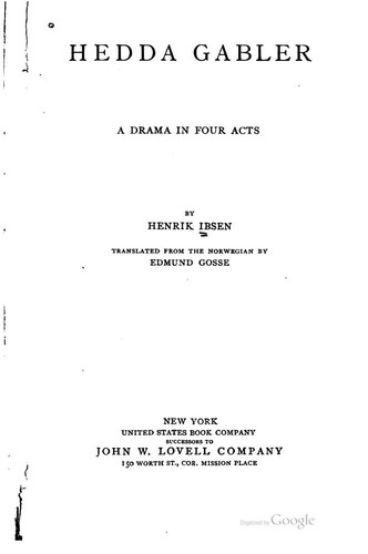 Henrik Ibsen: Hedda Gabler (1891, United States book company)