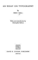 Eric Gill: An essay on typography (1988, D.R. Godine)