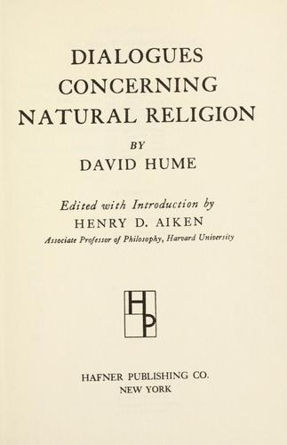 David Hume: Dialogues concerning natural religion (1948, Hafner Pub. Co.)