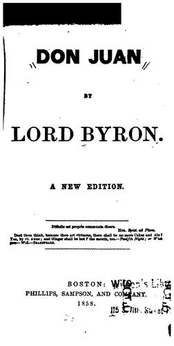 Lord Byron: Don Juan. (1958, Houghton Mifflin)
