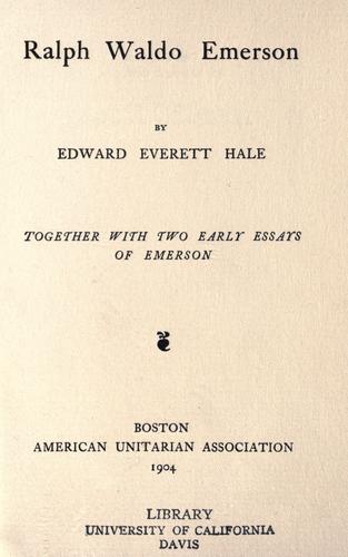 Ralph Waldo Emerson: Ralph Waldo Emerson (1904, American Unitarian Assn.)
