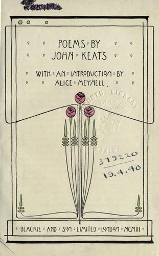 John Keats: Poems (1903, Blackie)