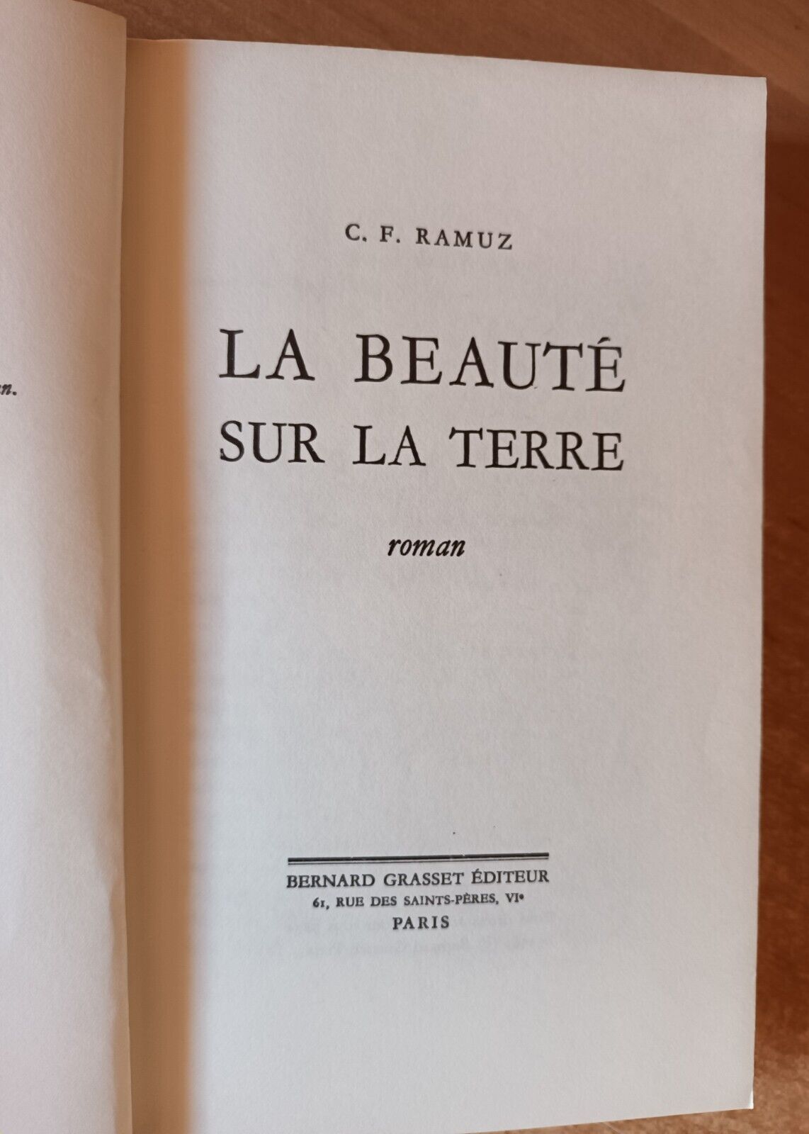 Charles Ferdinand Ramuz: La beauté sur la terre (French language, 1974, B. Grasset)