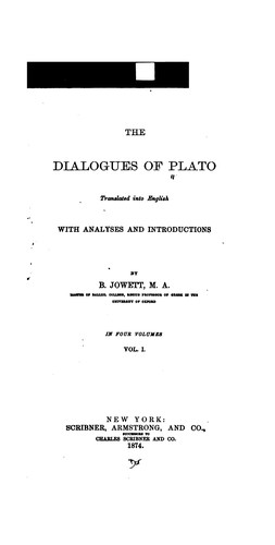 Platone: The Dialogues of Plato (1874, Scribner, Armstrong, and co.)