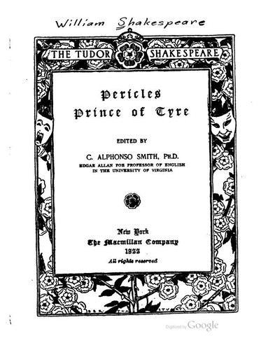 William Shakespeare: Pericles (1913, Macmillan)