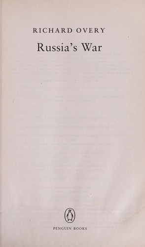 Richard Overy: Russia's war (1998, Penguin Books)