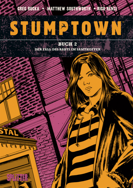 Katrin Aust, Greg Rucka, Matthew Southworth: Stumptown 02: Der Fall des Babys im Samtkoffer (Hardcover, deutsch language, Splitter)