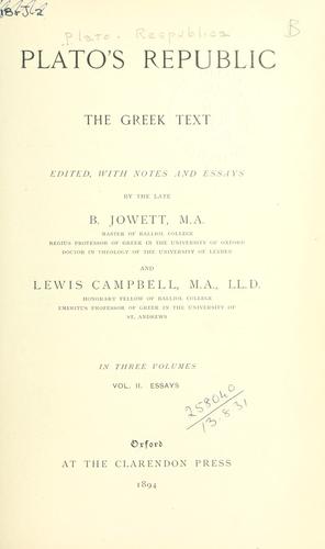 Platone: Republic (1894, Clarendon Press)