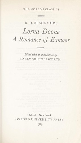 R. D. Blackmore: Lorna Doone (1989, Oxford University Press)