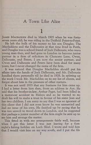 Nevil Shute: A Town Like Alice (Import) (1952, The Reprint Society, London, GB)