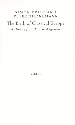 S. R. F. Price: The birth of classical Europe (2011, Viking)