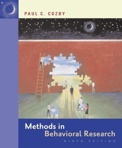 Paul C. Cozby: Methods in behavioral research (2007, McGraw-Hill Higher Education)