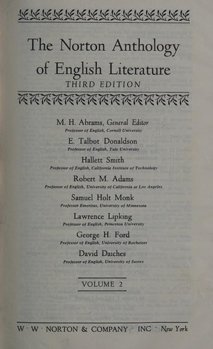 M. H. Abrams: The Norton anthology of English literature. (1974, Norton)