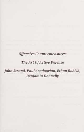 John Strand: Offensive countermeasures (2013, [publisher not identified])