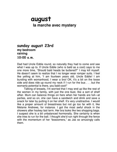 Louise Rennison: angus, thongs and full frontal snogging (2001, harperTeen)