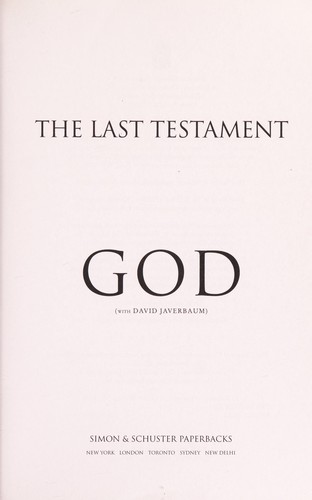 David Javerbaum: The last testament (2011, Simon & Schuster)