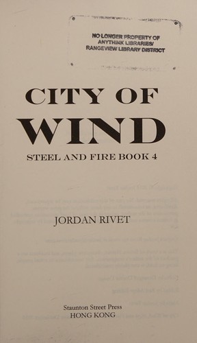 Jordan Rivet: City of wind (2016, Staunton Street Press)