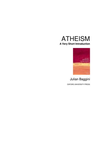 JULIAN BAGGINI: ATHEISM: A VERY SHORT INTRODUCTION (Undetermined language, OXFORD UNIV PRESS)