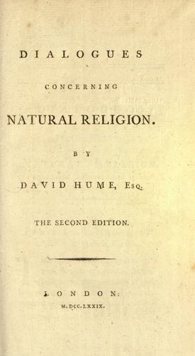 David Hume: Dialogues Concerning Natural Religion. (Hardcover, 1779)