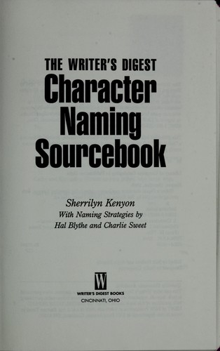 Sherrilyn Kenyon: The Writer's Digest character naming sourcebook (1994, Writer's Digest Books, Writers Digest Books)