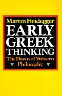 Martin Heidegger: Early Greek thinking (1984, Harper & Row)