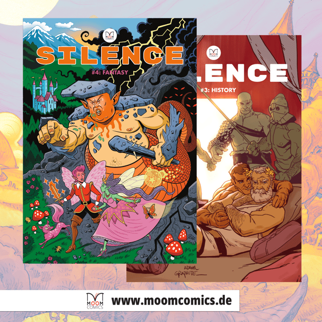 Łukasz Majcher, Mauro de Luca, Jens Cornils, Mereida Fajardo, Yves Woffenden, Maurizio Onano, Victoria Haag, Cuculum (Axel Kuckuk), Kathrina S. East (Sarah Kuckuk): Silence (Paperback, Moom Comics)